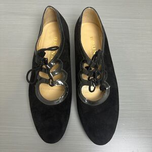Vintage Brunate 37.5 Suede Lace-up Pump Made in Italy Parisian Chic Goth